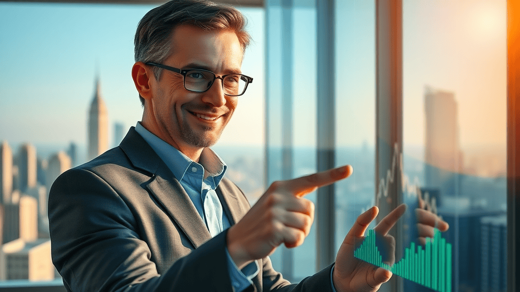financial analyst using trading indicators software for trade idea generation